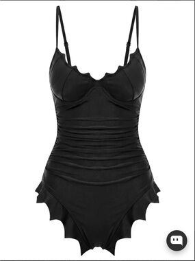 Retro Stage Black Bat Wing Gothic One Piece Swimsuit